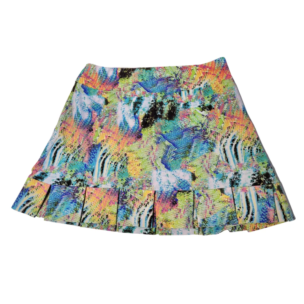 Tzu Tzu Rainbow Snakeskin Print Samba Skort Size XS