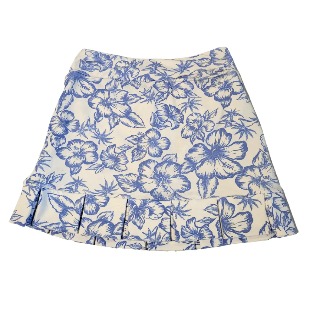 Tzu Tzu White & Blue Floral Samba Golf Skort Size XS MSP$140