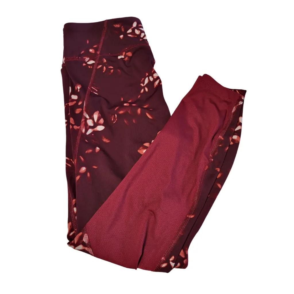 Under Armour Burgundy Printed Compression Leggings Size M