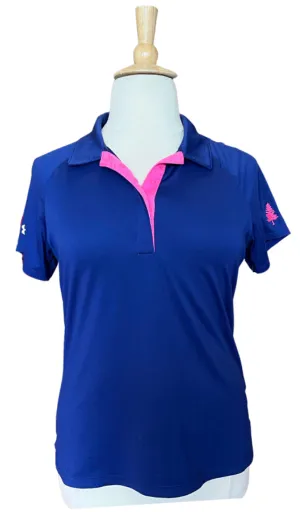 Under Armour Navy and Hot Pink Polo Size XL MSP $65