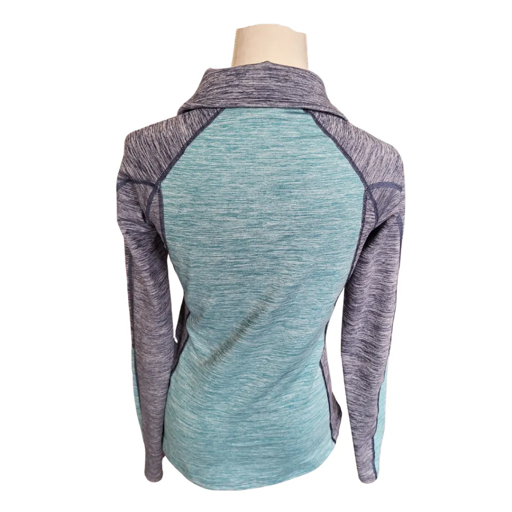 Under Armour Navy and Teal Heather 1/4 Zip Mock Neck Pullover Size M