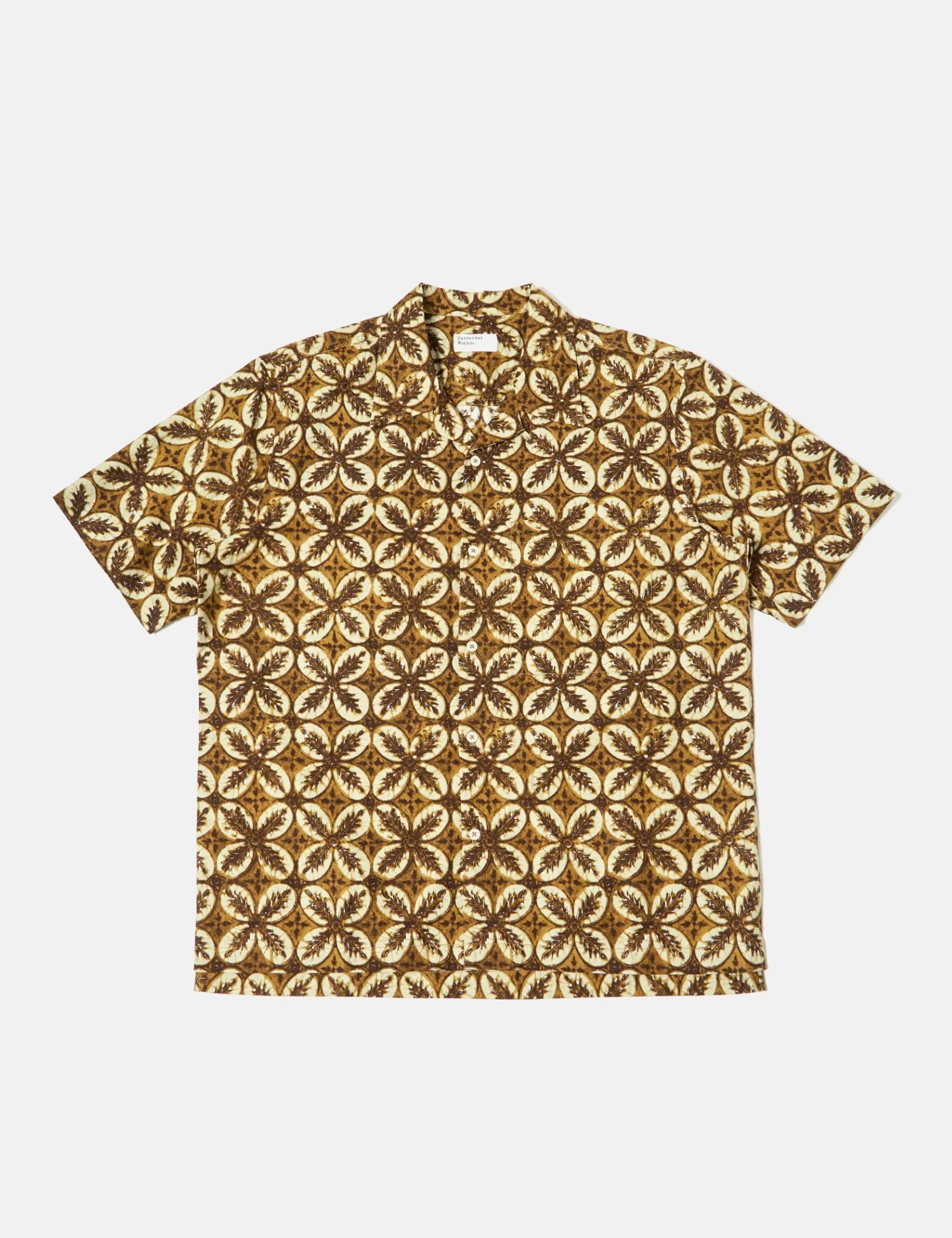 Universal Works Camp Shirt (Lobby Print) - Brown