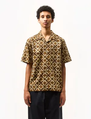 Universal Works Camp Shirt (Lobby Print) - Brown