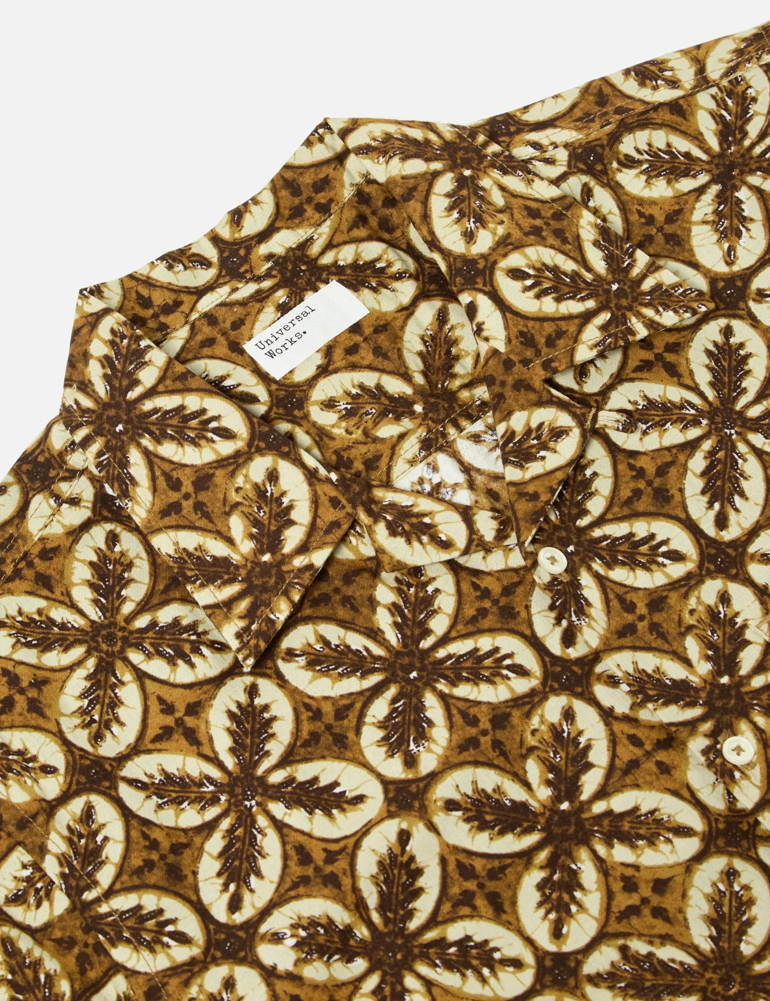 Universal Works Camp Shirt (Lobby Print) - Brown