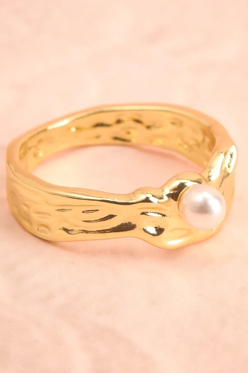 Vajra | Gold Plated Ring w/ Pearl