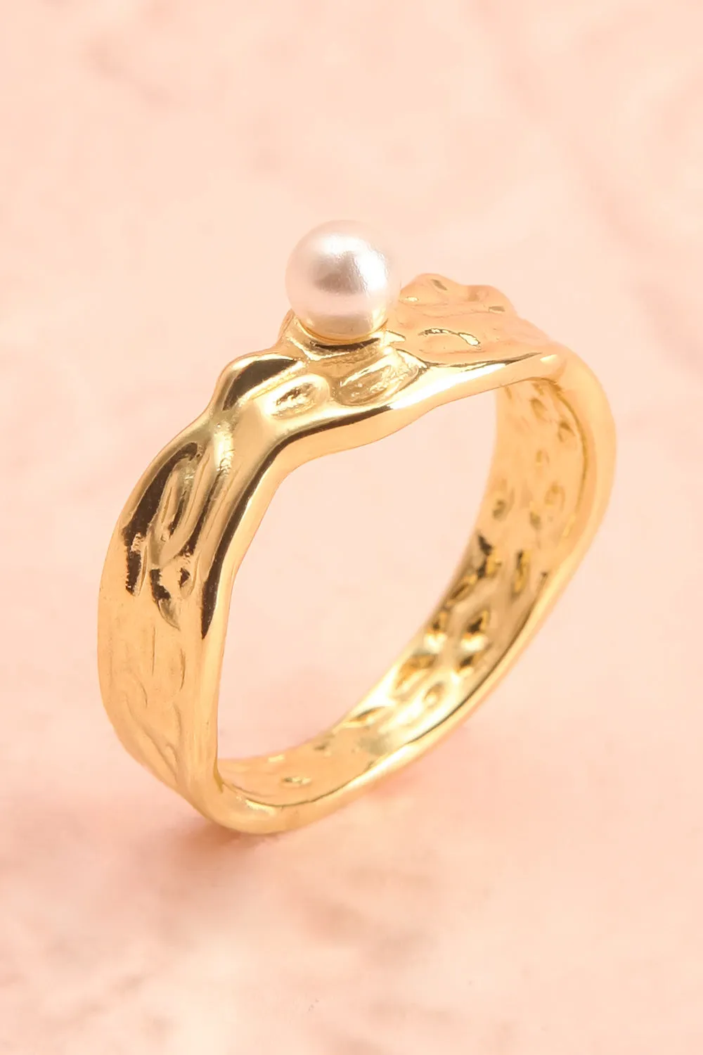Vajra | Gold Plated Ring w/ Pearl