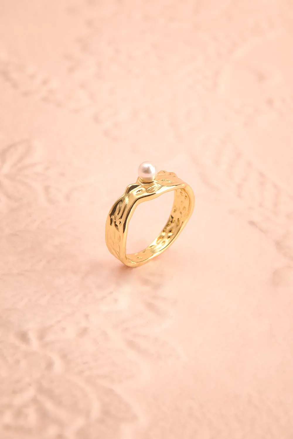 Vajra | Gold Plated Ring w/ Pearl