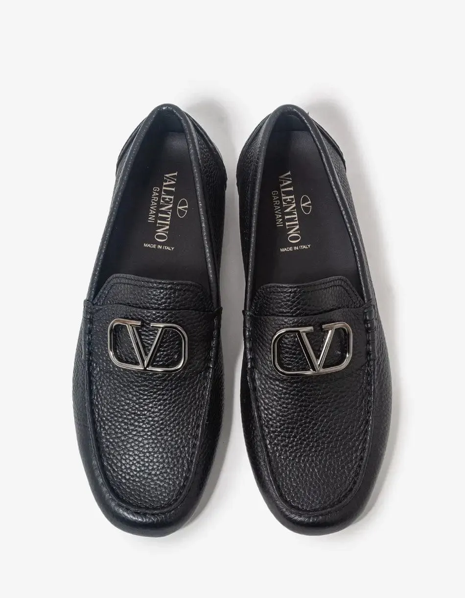 Valentino Black VLogo Driving Shoes