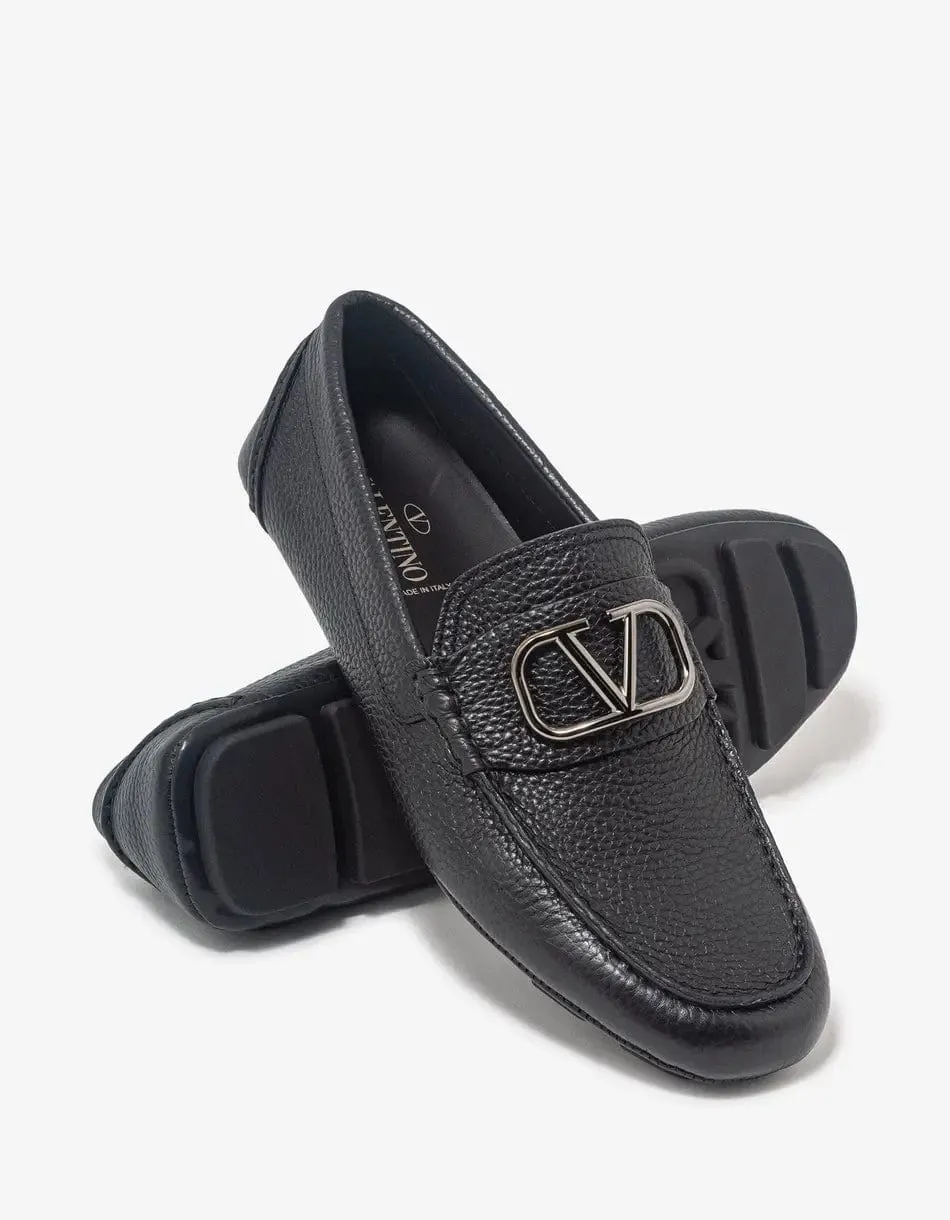 Valentino Black VLogo Driving Shoes