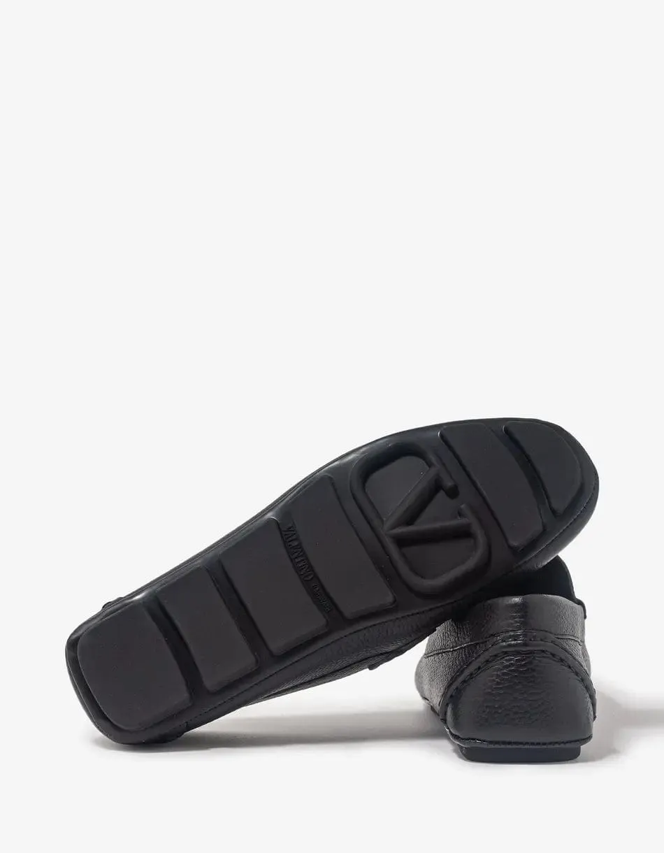 Valentino Black VLogo Driving Shoes