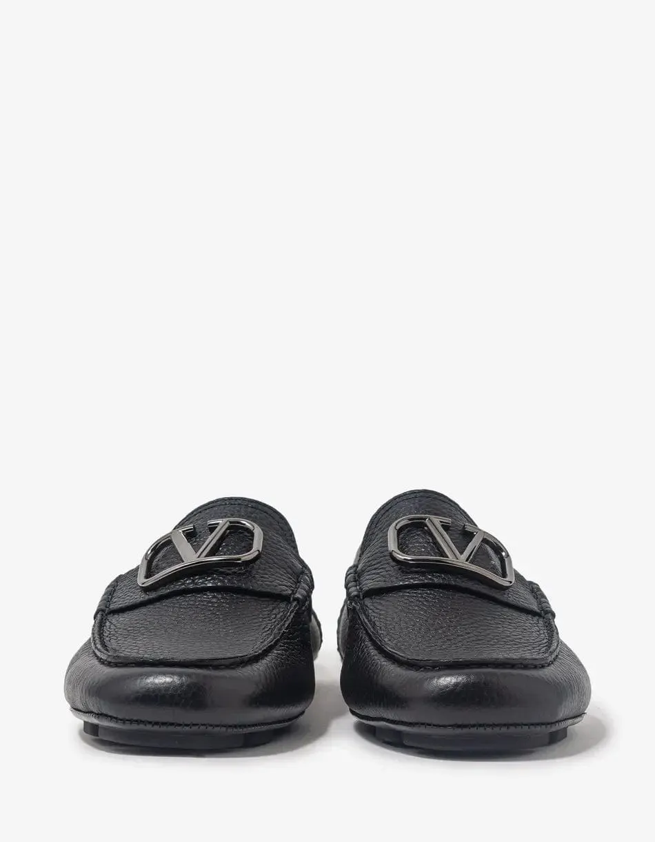 Valentino Black VLogo Driving Shoes