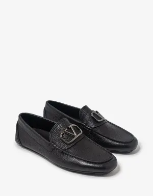 Valentino Black VLogo Driving Shoes