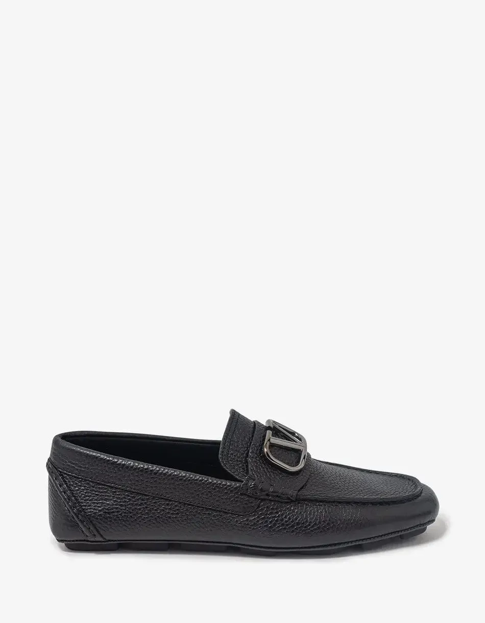Valentino Black VLogo Driving Shoes