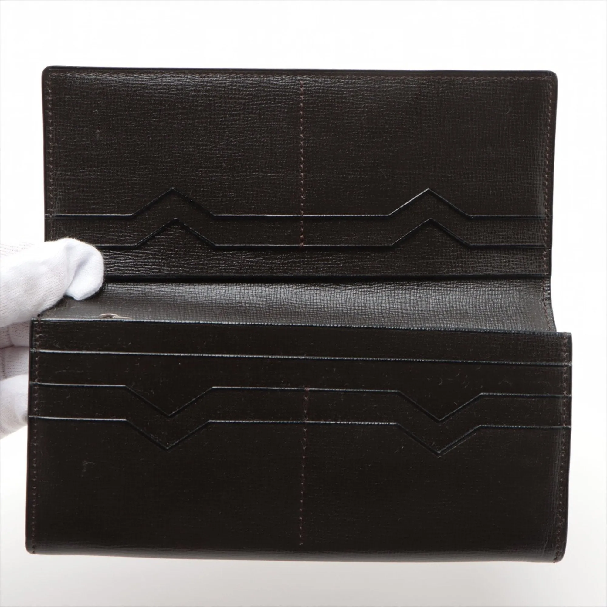 Valextra Leather Long Wallet (Bi-Fold) (Pre-Owned)