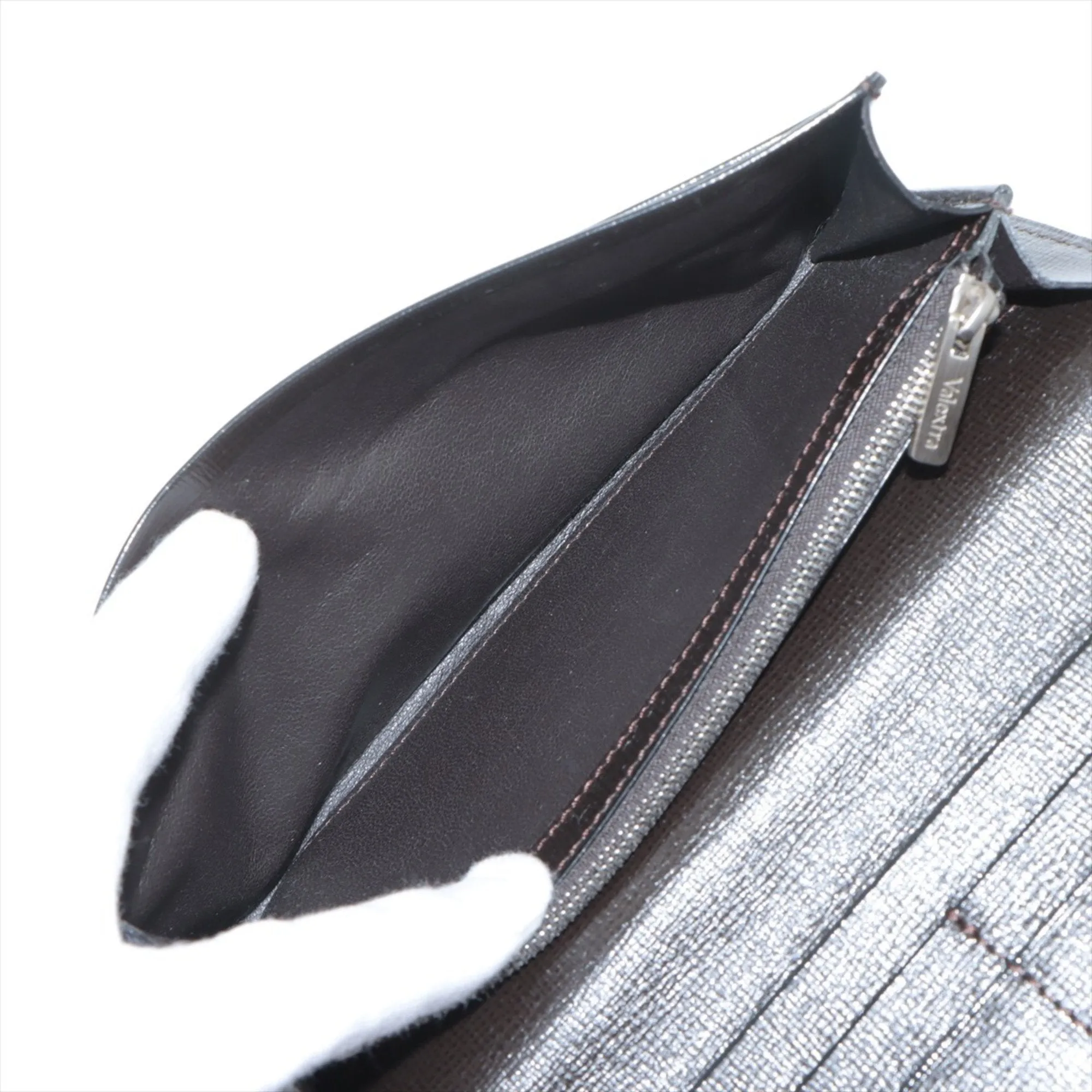 Valextra Leather Long Wallet (Bi-Fold) (Pre-Owned)