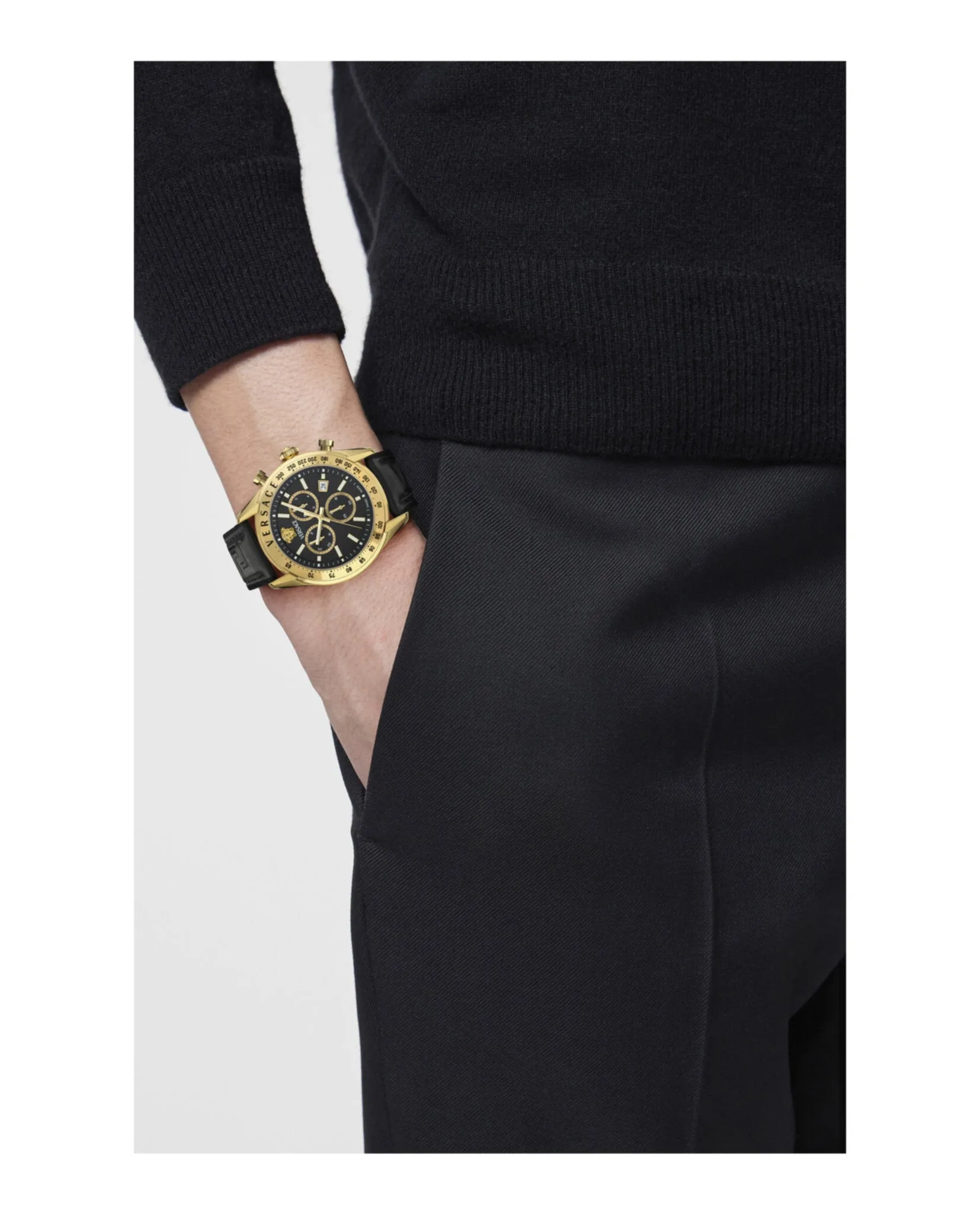 Versace Chrono Master Leather Watch