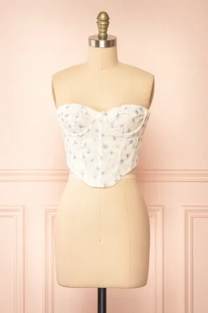 Vesperina | Openwork Floral Corset Top