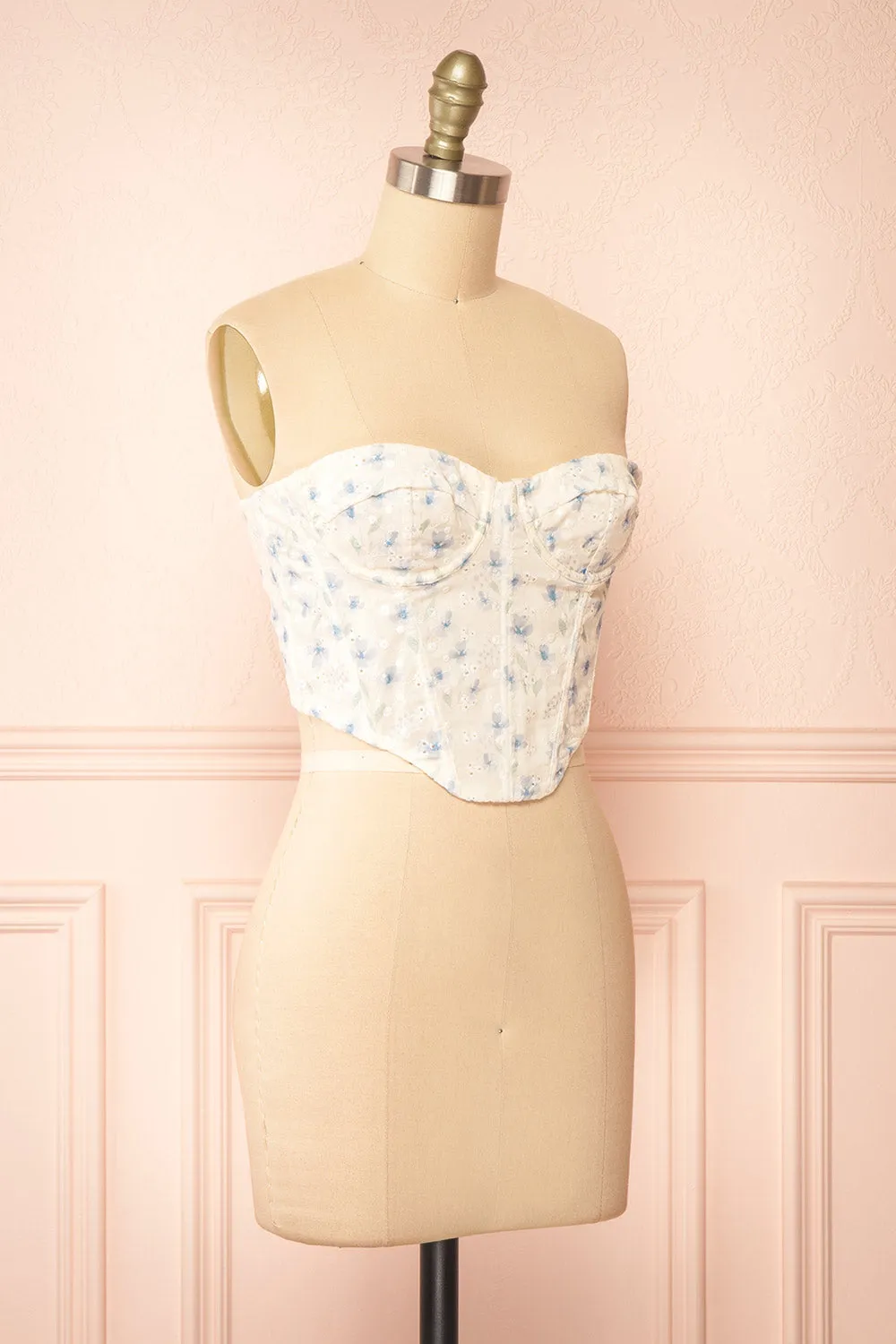 Vesperina | Openwork Floral Corset Top