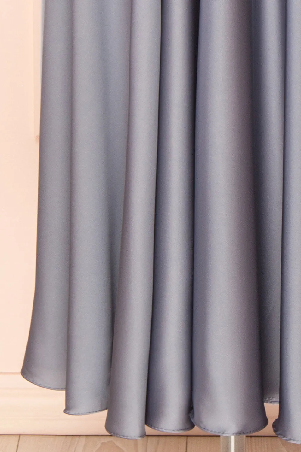 Vida Blue | Satin Midi Dress w/ Tie Straps