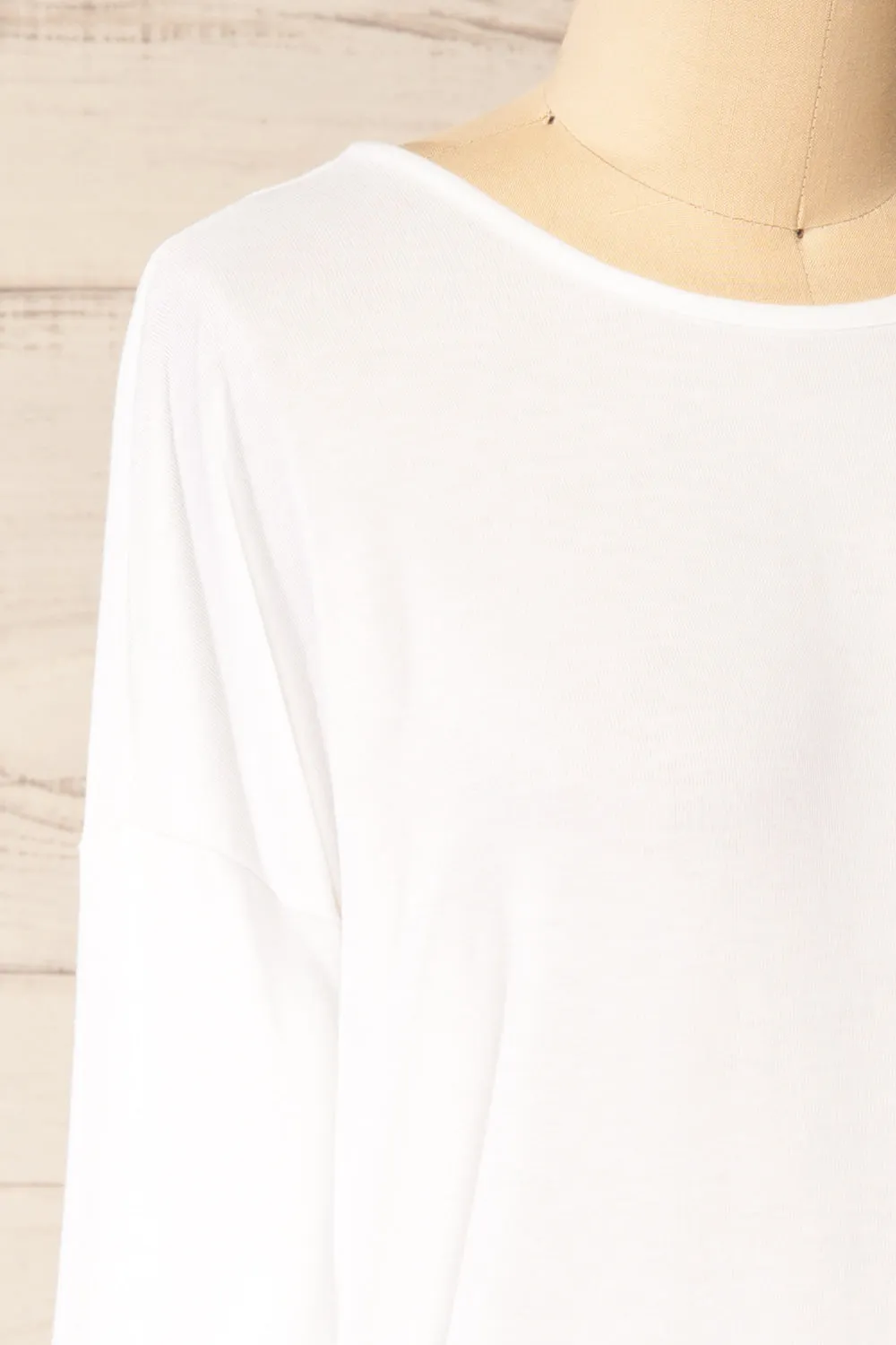Vincennes White | Round Collar 3/4 Sleeve Top