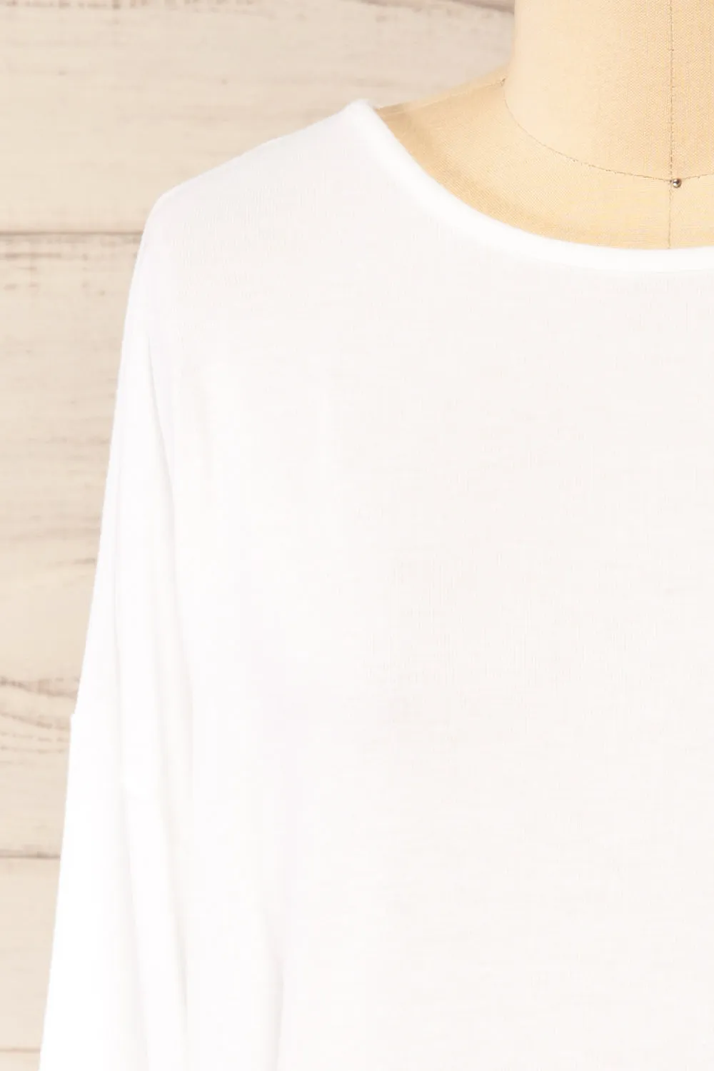 Vincennes White | Round Collar 3/4 Sleeve Top