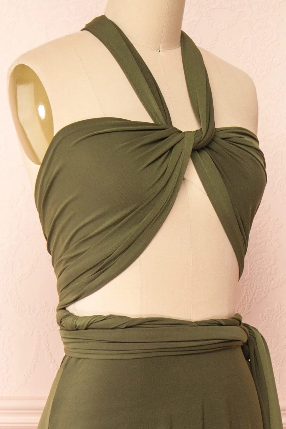 Violaine Khaki | Convertible Maxi Dress
