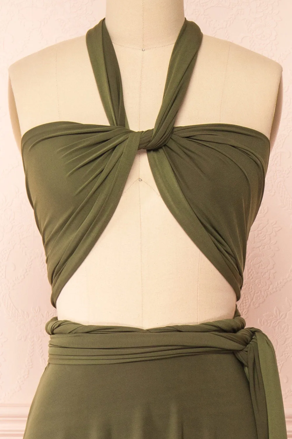 Violaine Khaki | Convertible Maxi Dress