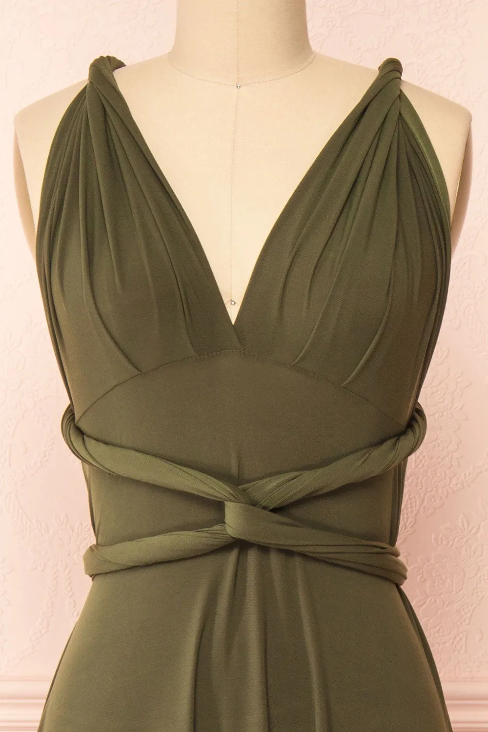 Violaine Khaki | Convertible Maxi Dress
