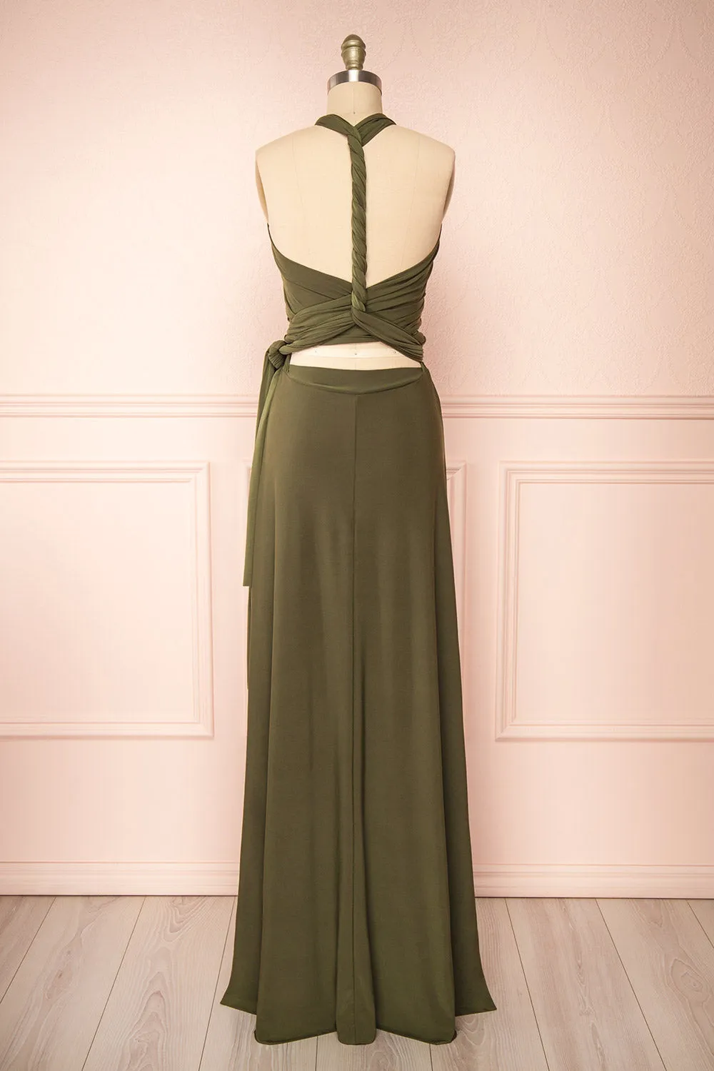 Violaine Khaki | Convertible Maxi Dress