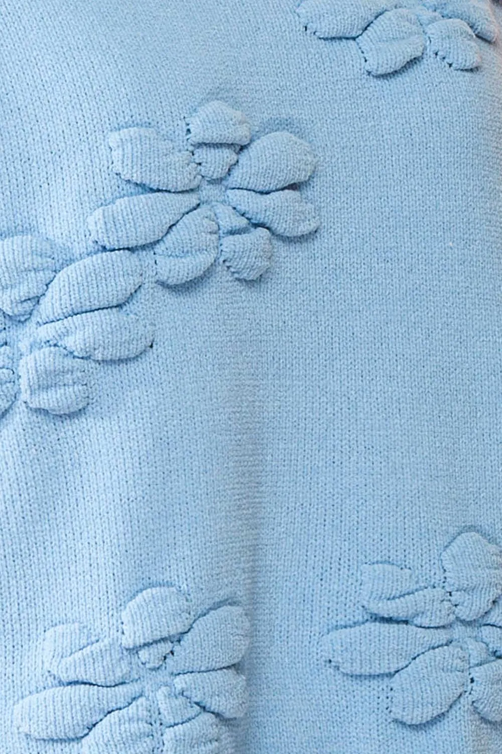 Vitis Blue | Sweater w/ 3D Floral Embroidery