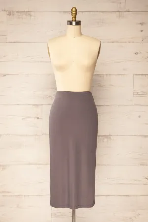 Warkalyk | Grey Straight Midi Skirt