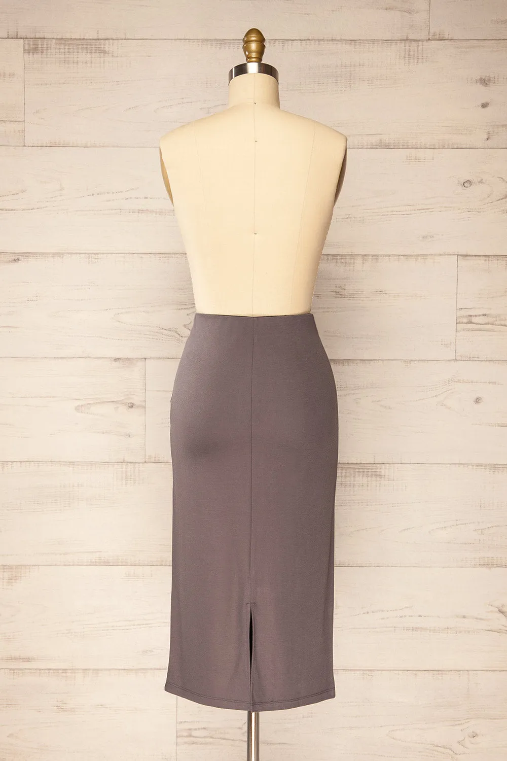 Warkalyk | Grey Straight Midi Skirt