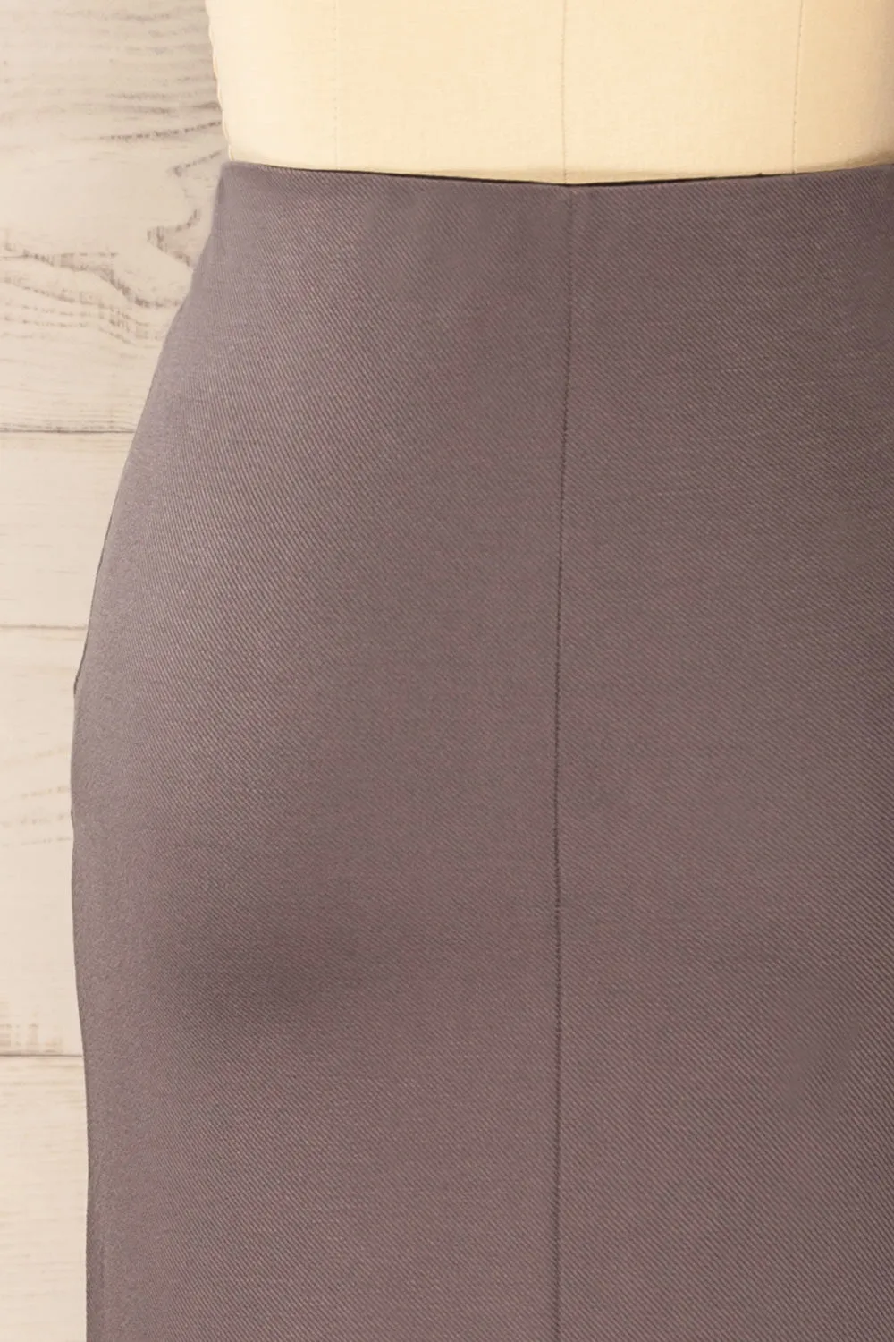 Warkalyk | Grey Straight Midi Skirt