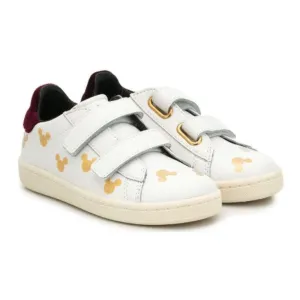 White Gold Mickey Print Shoes