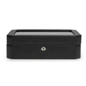 Wolf 458403 Windsor 10 Piece Watch Box in Black & Purple