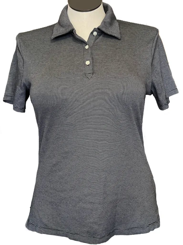 Women's Cutter & Buck DryTec Micro Striped Golf Polo Size M