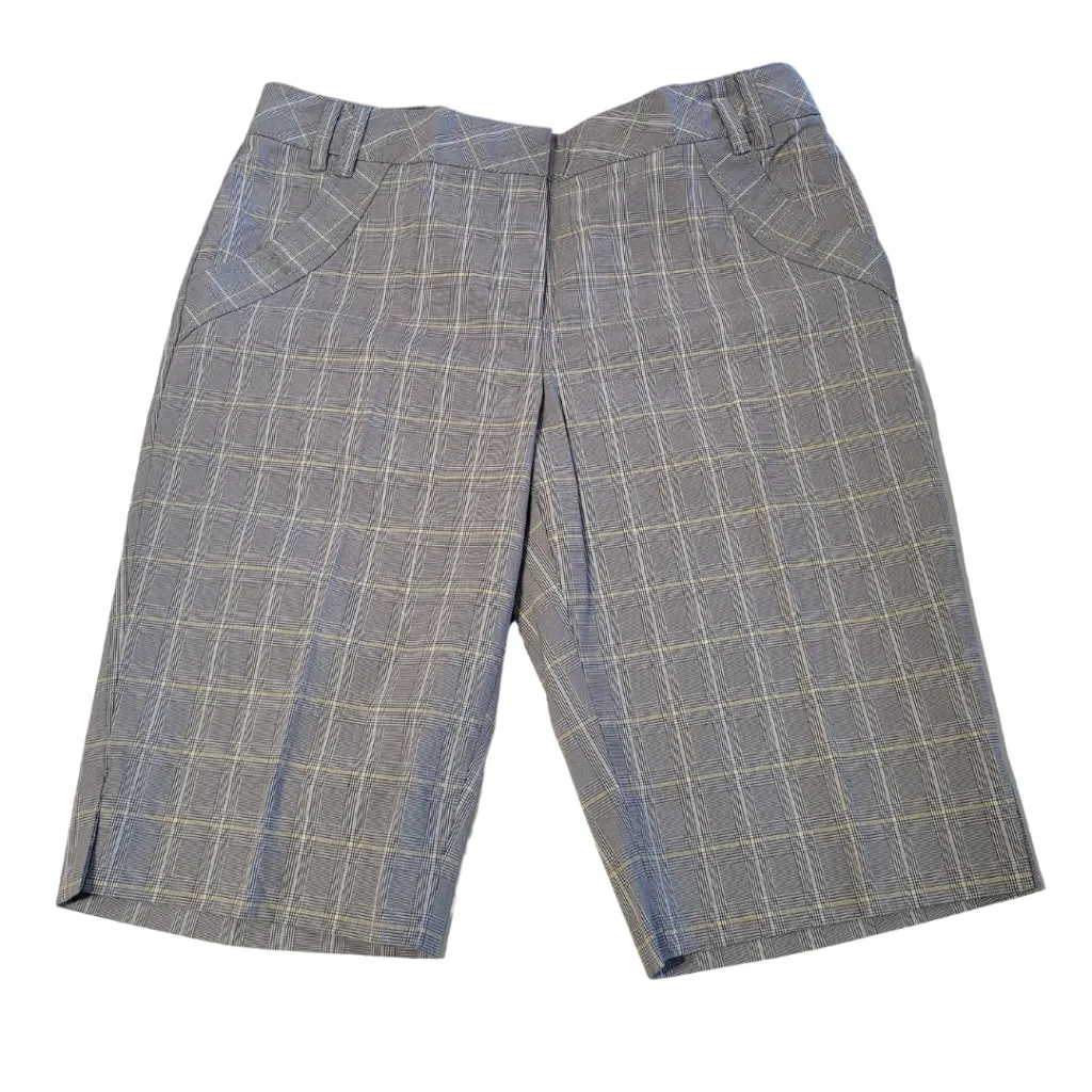 Women's Cutter & Buck Gray Plaid Golf Shorts Size 8