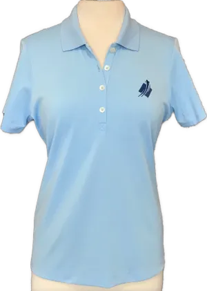 Women's Donald Ross Blue Pique Golf Polo w/ Logo Size M