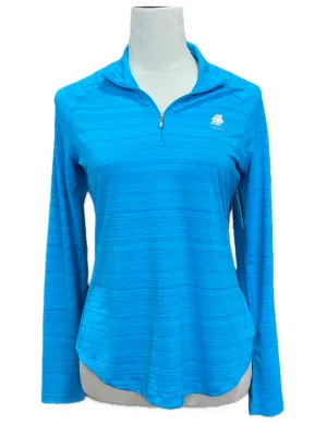 Women's Greg Norman Teal  Zip UV Pullover w/ Logo Size S