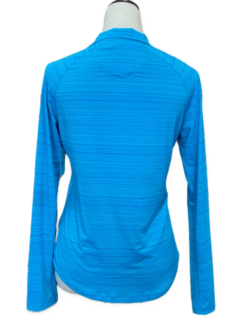 Women's Greg Norman Teal  Zip UV Pullover w/ Logo Size S