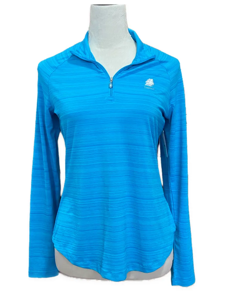 Women's Greg Norman Teal  Zip UV Pullover w/ Logo Size S
