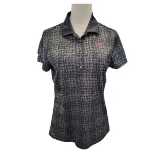 Women's Nike Golf Black & Gray Print Polo Size M MSP$60