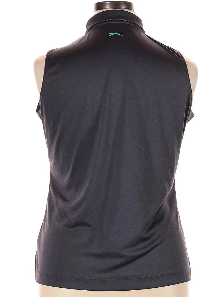 Women's Slazenger Dark Gray Sleeveless Zip Golf Polo Size XL