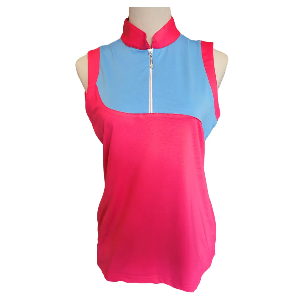 Women's Sport Haley Pink & Blue Sleeveless Golf Top Size M MSP$79