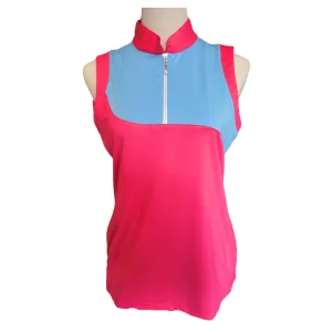 Women's Sport Haley Pink & Blue Sleeveless Golf Top Size M MSP$79