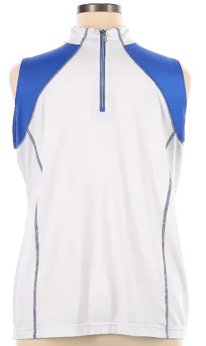 Women's Sport Haley White & Blue Sleeveless Golf Polo Size XL MSP$