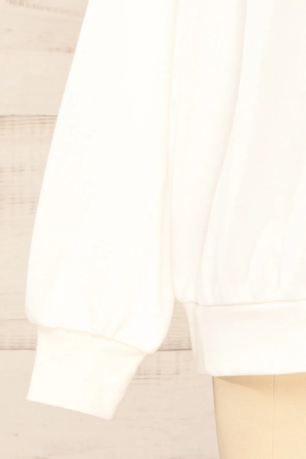 Wrenley | Embroidered White Crewneck