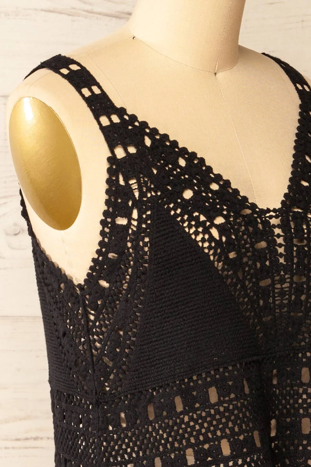 Zagreb Black | Crochet Cropped Cami
