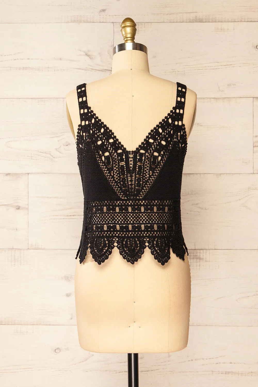 Zagreb Black | Crochet Cropped Cami