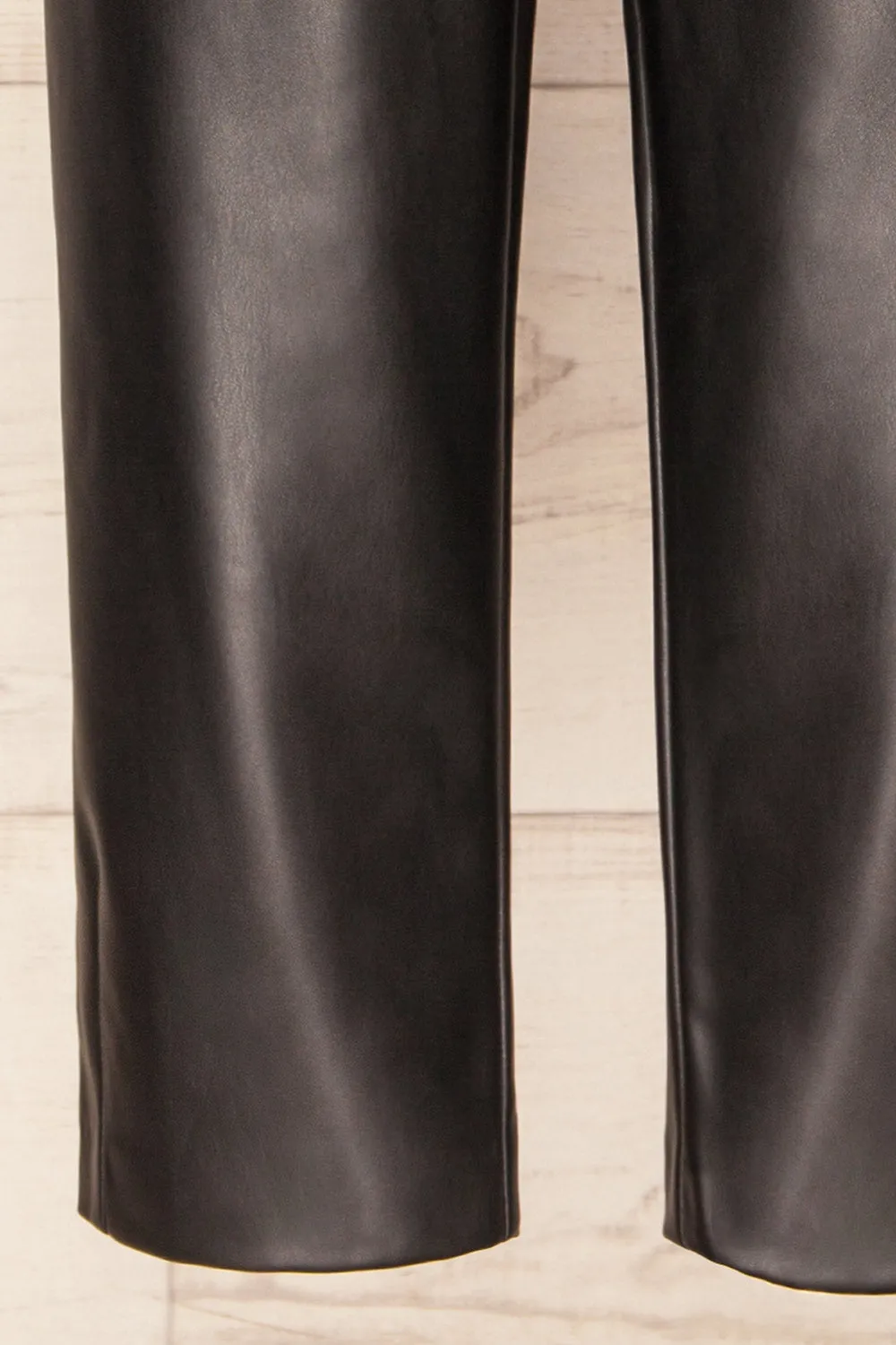 Zander Black | Faux-Leather Pants w/ Elastic Waistband